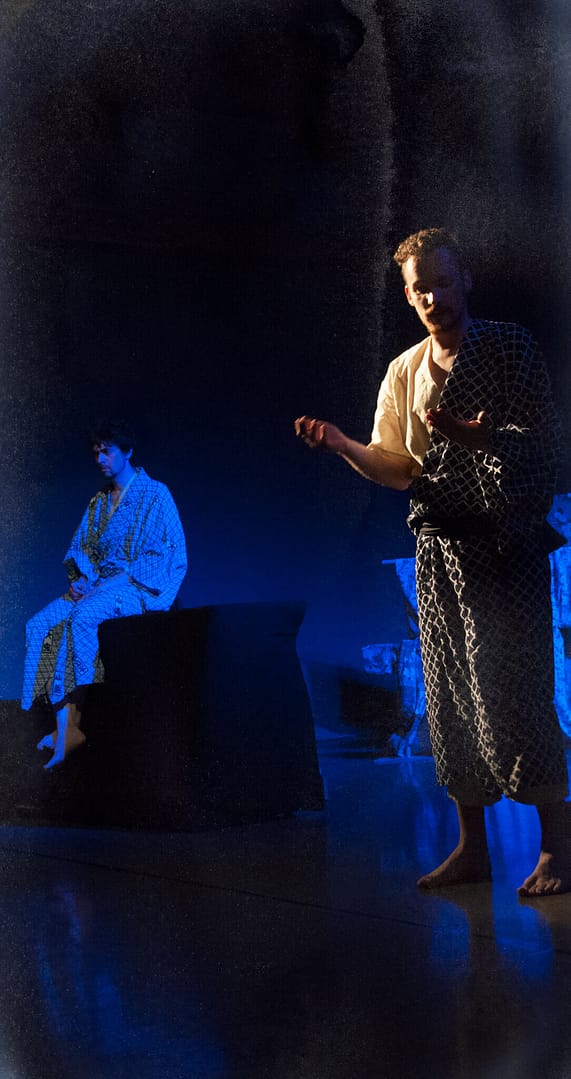 Graig (Graig Russell) realizing he has no power over Fujiwara no Naritsune (Andrew Woolner).