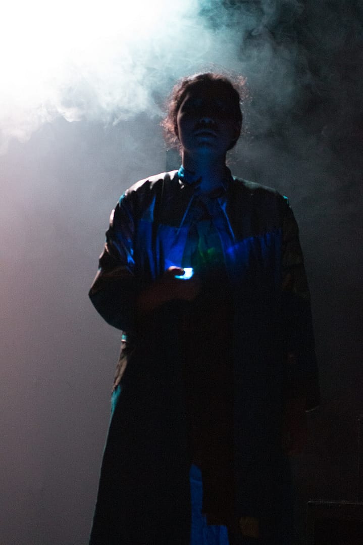 THE OUTLIERS: CAMPFIRE STORIES OF THE FUTURE September 16 - 18, 2017 World Peace Theatre, Kawasaki  Featuring Andrew Woolner, Sasha Aronson, Erik Røger,, and Anisa Dar. Devised by Andrew Woolner, Sasha Aronson, Erik Røger,, and Lindsey Kuhn  Production design by Lindsey Kuhn Sound Design & Music by Chloe Kwok Sound operator and live guitar by Chris Autry  Lights designed by Jeremy Plant Lights operated by Manami Nishida  Stage Crew Paula Tabarez Jiri Terpstra